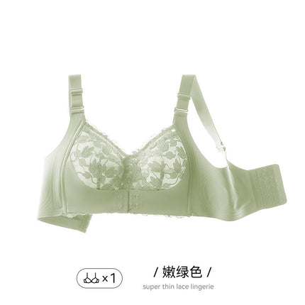 Original Front Buckle Latex Underwear Women's Small Chest Push-up Adjustable Non-rims Bra Anti-sagging Thin