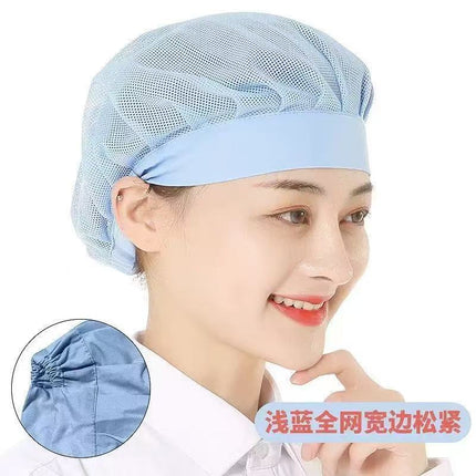 Chef Hat White Food Kitchen Breathable Mesh Workshop Dustproof Work Cap Adjustable Mushroom Hat Unisex