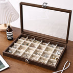 Walnut inner rice jewelry box [24 compartments]