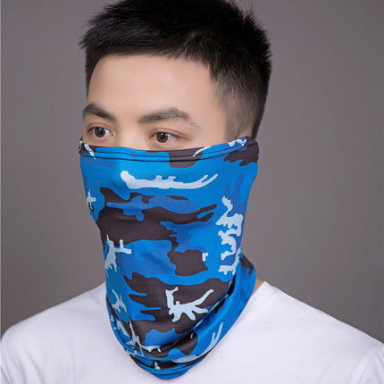 Sun Protection Mask Hat Summer Face Covering Neck Protection Outdoor Sunshade Fishing Breathable Ear Hanging Face Towel Ice Silk Hood Neck Scarf