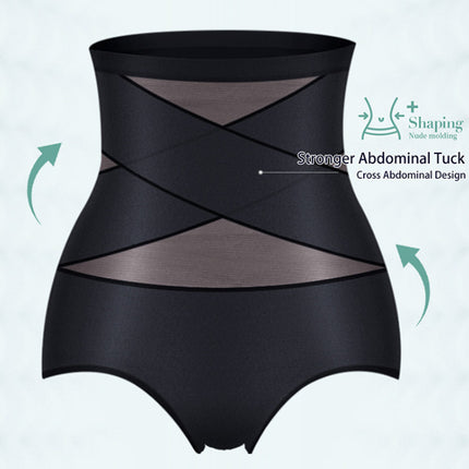 Amazon Cross-border Explosive Shaping Pants Cross Ice Silk High Waist Belly Tinting Panties Women Thin Hip Breathable temu