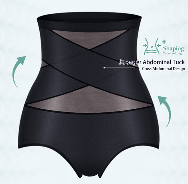 Amazon Cross-border Explosive Shaping Pants Cross Ice Silk High Waist Belly Tinting Panties Women Thin Hip Breathable temu