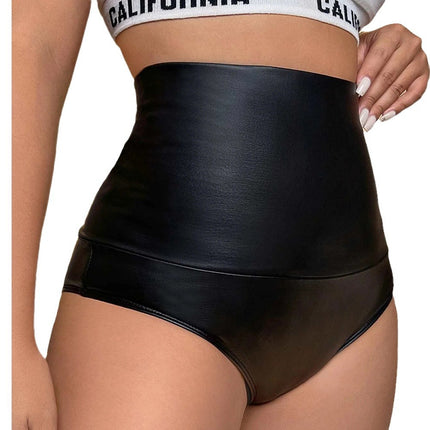 Sexy PU leather shorts cross-border independent station European and American triangle leather shorts high waist DK08