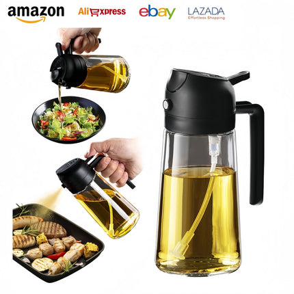 Oil spray tank reverse spray dual-purpose oil spray tank oil spray oil pour oil integrated kitchen air fryer oil spray bottle atomized edible oil