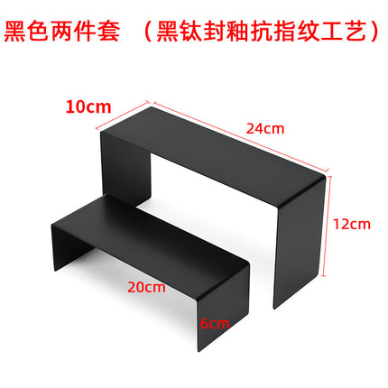Factory direct supply stainless steel shoe rack shoe bag display shelf window shoe bag high and low display rack jewelry bracket