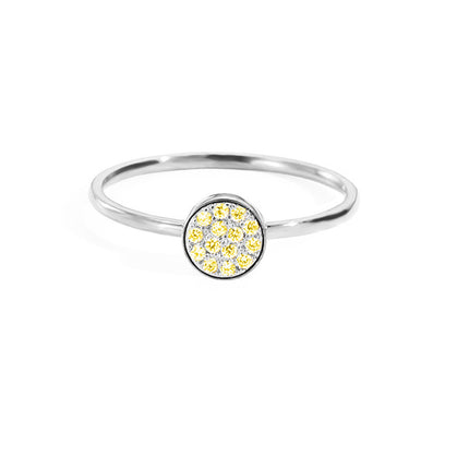 Cross-border foreign trade new stainless steel diamond ring Women's Light luxury December birthday stone ring gift wholesale