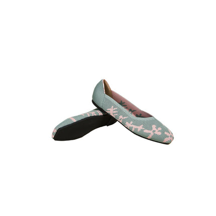 Princess shoes fly woven pointed plus size shoes women's shoes egg roll knitted flat soft bottom breathable woven bean shoes spring and autumn