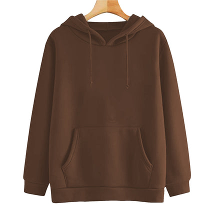 Aliexpress European and American Cross-Border Autumn New Products in Stock Off-Shoulder Hooded Warm Sweatshirt Pure Color Simple Without Printing