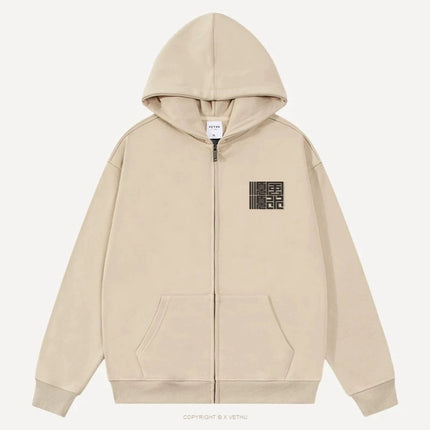 2024 New Hoodie Hong Kong-style Loose Simple Hooded Hoodie Cardigan Men's and Women's Fashionable Handsome All-match