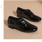 Men's bright leather patchwork straight hair bottom 2.5cm / 38