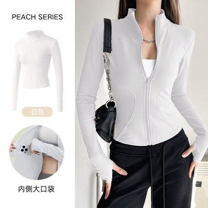 Stand Collar Slimming Fitness Clothing Slimming Yoga Top Running Sports Jacket Pilates Training Yoga Clothing