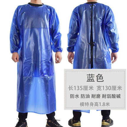 Beef tendon thickened long-sleeved overcoat waterproof oil-proof wear-resistant acid and alkali-resistant apron slaughter house Stone reverse dressing