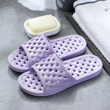 New Style Slippers for Women's Bedroom Leaking Hollow Smiley Face Home Summer Indoor Home Bathroom Bathing Couple Men's and Women's Slippers