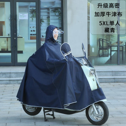Extra Large and Thickened Electric Vehicle Raincoat Poncho for Adults, with a Visible Window, Storm-Proof, Wholesale Protection