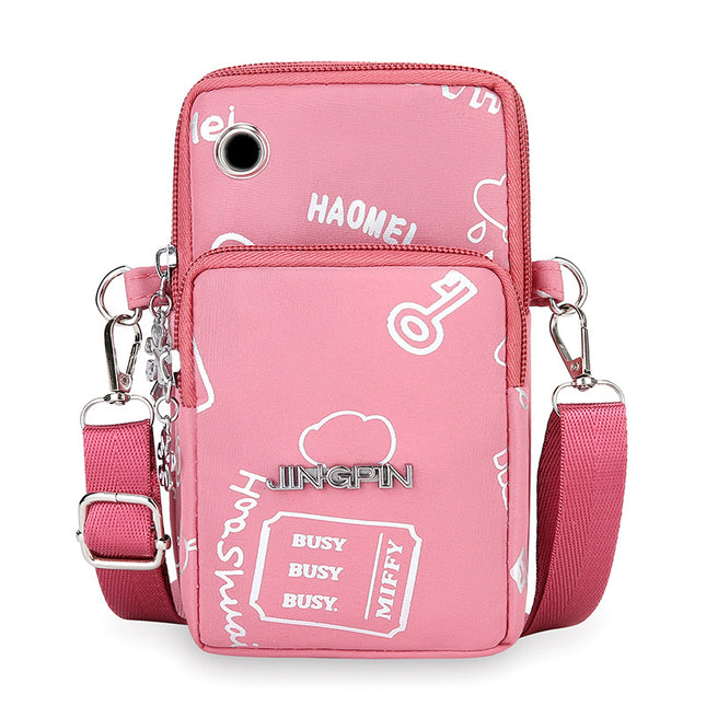 New Casual Small Satchel Oxford Cloth Shoulder Bag Summer Wrist Bag Arm Bag Neck Small Bag Multi-layer Mobile Phone
