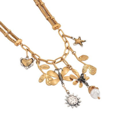 Cross-Border New Products European and American Style Fashion Butterfly Pearl Leaf Hu Flower Heart Chain Pendant Gold-Plated Wholesale Women