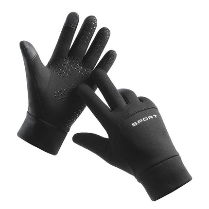 Cycling Gloves Men's Outdoor Sports Cold-Proof, Windproof and Warm Full-Finger Touch Screen Anti-Slip Driving Fleece-Lined Autumn and Winter Women's