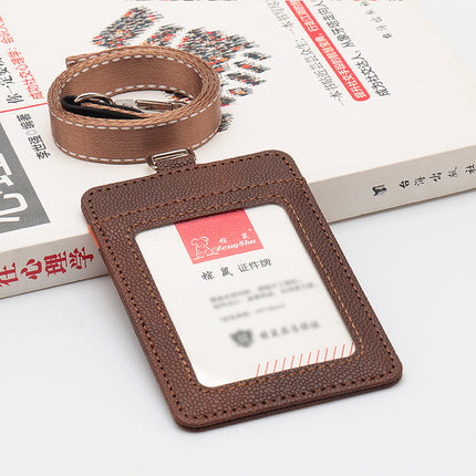 Color-Blocking Basketball Pattern Leather Work Id Card Holder Student Card Holder Business Badge Access Control Pu Lanyard Color-Blocking Wholesale Work Id Card