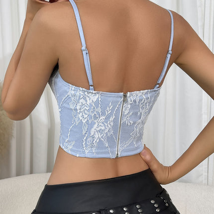 European and American Lace Double-layer Tube Top Cross-border New Vest Foreign Trade Sexy Spice Girl Fish Bone Outer Wear Inner Camisole Vest