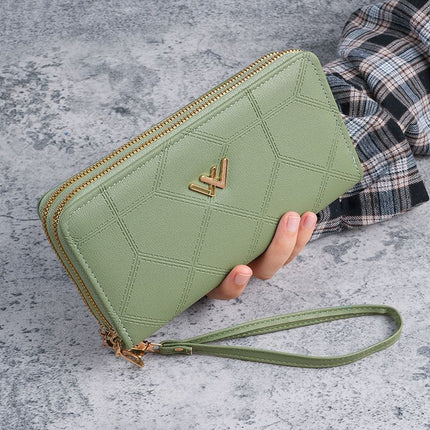 Cross-Border Labelable Clutch Bag Women's Long Fashion Simple Wallet Mobile Phone Bag Multi-Functional Large Capacity Card Holder Change