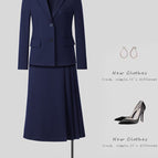 9392 blue suit + long skirt / 4 XL