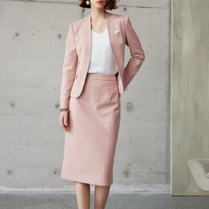 AD Unique Beautiful Small Suit Autumn 2024 New Formal Occasion Professional Suit Dress Collarless Suit Jacket OL