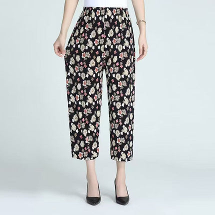 Cross-border Fashion Ink Butterfly National Style Casual Pants Women's New Chinese Style Loose Wide Leg Loose Summer New Ankle-length Pants