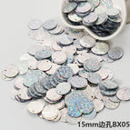 15mm side hole [small package 10g, about 100 pieces] / Bx05 laser silver