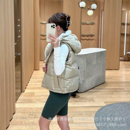 Lulu Original Wunder Puff Four-Panel Vest Bread-Style down Jacket Short Hooded Women's Coat