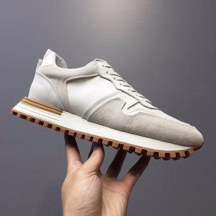Factory Direct Supply of Men's Trendy Shoes, Spring Men's Shoes, Korean Style Sports Casual Shoes, Versatile White Shoes, Genuine Leather Forrest Gump Shoes, Sneakers