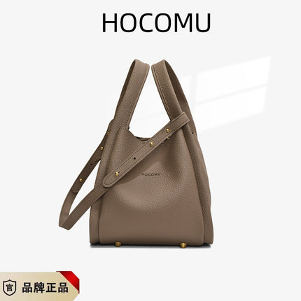 Litchi Bucket Bag 2025 New Women's Bag Simple Autumn and Winter Shoulder Bag Hand-held Vegetable Basket Bag Cross-border Foreign Trade