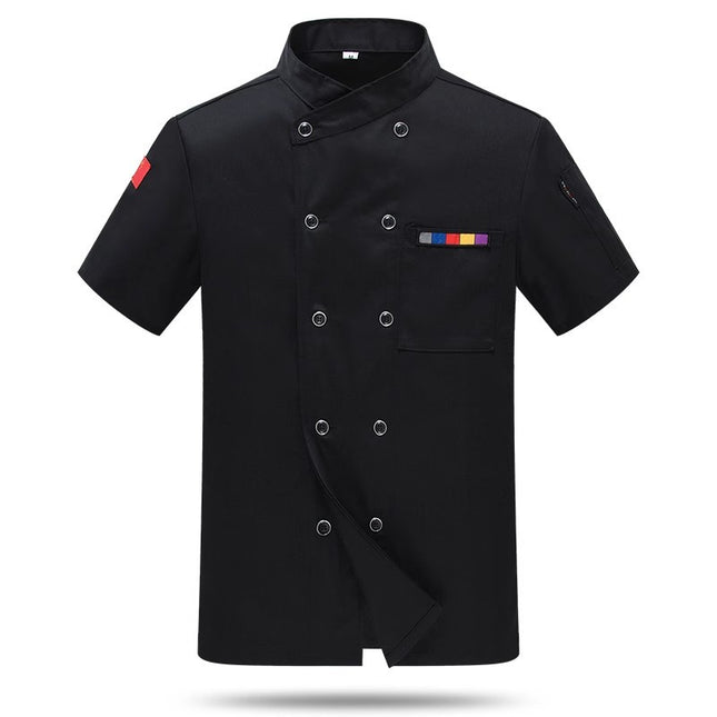 Chef Work Clothes Short-Sleeved Wholesale Men's Kitchen Hotel Catering Foreign Trade Restaurant Printable Embroidered Chef Uniform Long-Sleeved Suit