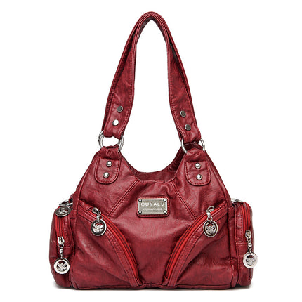 Cross-Border Retro Soft Leather Motorcycle Bag New European and American Trendy Diagonal Shoulder Bag Ready-Made Amazon Quality Women's Bags