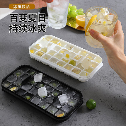 Press Ice Tray Ice Cube Mold Household Ice Box Storage Frozen Ice Cube Model Household Easy-Release Quick-Frozen Artifact