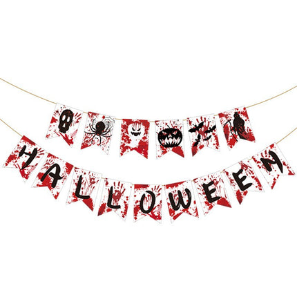 Cross-Border New Halloween Flag Party Supplies Decoration Scene Atmosphere Decoration Halloween Flag Banner