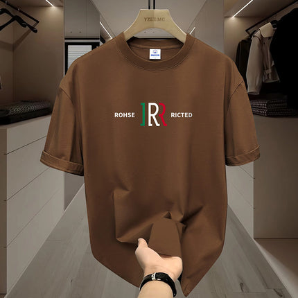 Summer Trendy All-match Breathable Pure Cotton Short-sleeved T-shirt Men's Teenagers Loose Round Neck Casual Half-sleeved T-shirt