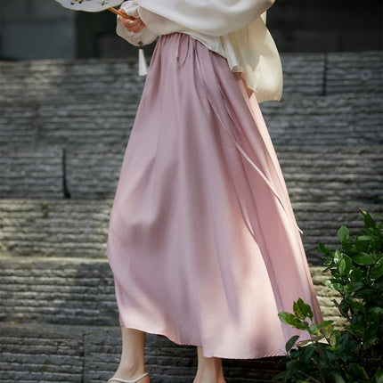 | Garden Tour. Skirt | Elegant Slim A- line Umbrella Skirt/Dipped Smooth Lyocell Skirt