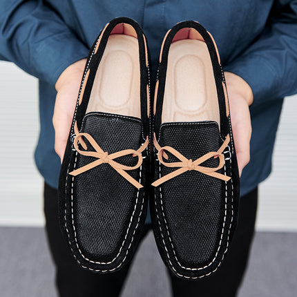 Foreign Trade Hot-Selling Summer New Products Lazy Soft-Soled Slip-On Beanie Shoes Men's Suede Leather Driving Casual Shoes