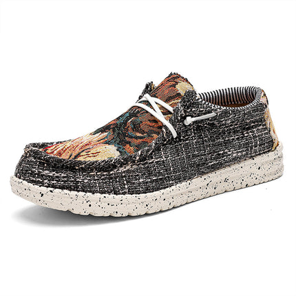 Sneakers 2023 cross-border plus size Bohemian men's casual shoes canvas loafers lightweight cloth shoes fisherman shoes