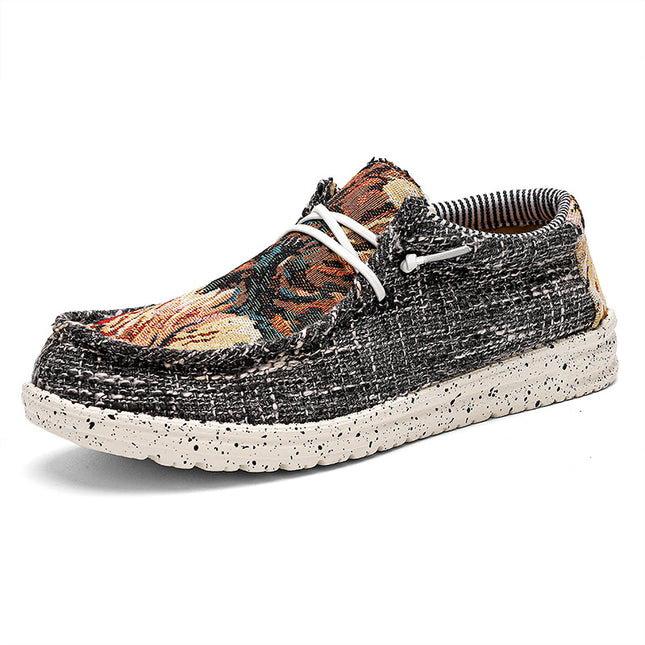 Sneakers 2023 cross-border plus size Bohemian men's casual shoes canvas loafers lightweight cloth shoes fisherman shoes