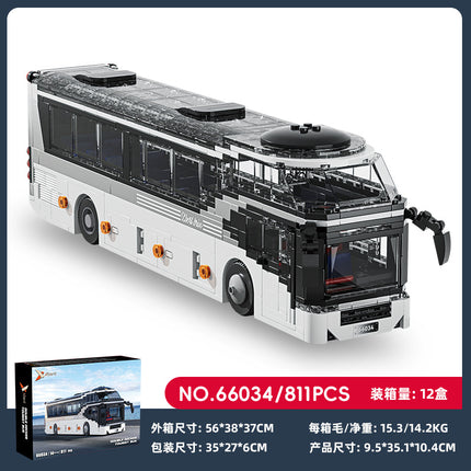 Cross-border engineering series truck city bus transport vehicle combined with small particle building blocks children's educational enlightenment toys