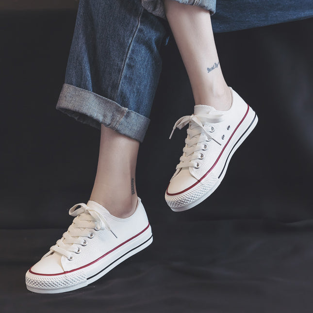 Autumn and Winter White Shoes for Women 2023 New Autumn White Canvas Shoes Casual Sneakers Cloth Shoes Ball Shoes