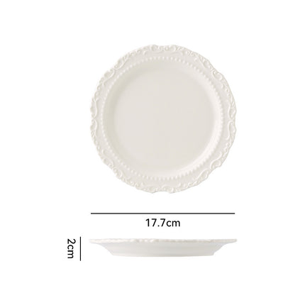 French ins style cream ceramic Western plate lace vintage dessert plate cream cake plate swing plate wholesale
