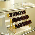 Metal three-layer shelf brown