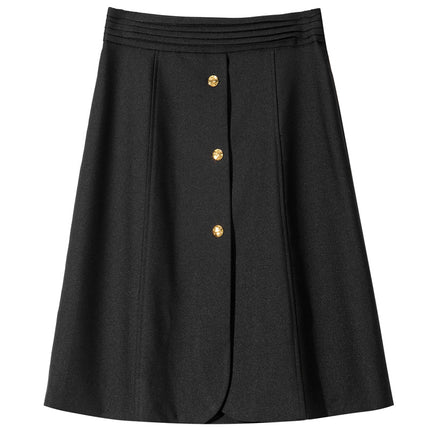 B1615 spring/summer 2023 Women's new front Middle Fork nail buckle skirt waist pleated overskirt