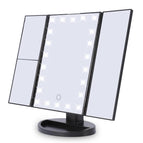 Black / 22 lamp desktop three-fold mirror