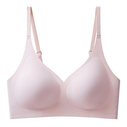 Non-cut Underwear Women's Small Chest Gathering Non-steel Rings Bra Summer Thin White Anti-sagging Bra