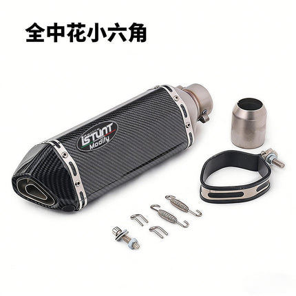 NINJA400 Ninja 250 R3 ZX6R Huanglong 600 Motorcycle Sports Car Modified Universal Small Hexagon Exhaust Pipe