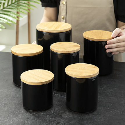 Cross-border ceramic cans, tea, coffee beans, storage cans, kitchen miscellaneous grains, seasoning, sealed cans, logo printing and wholesale