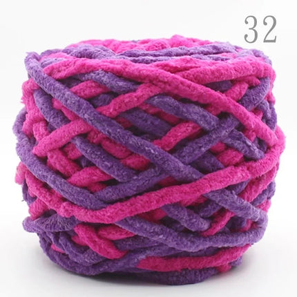 Factory wholesale 100g thick ice strip wool single-strand woven wool ball hook crochet slippers thread self-woven wool ball